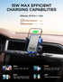 Wireless Car Charger JOYMASS 15W Fast Charging Auto Clamping Mount for iPhone 15 14 13 12 Mini Pro Max, Samsung Galaxy
