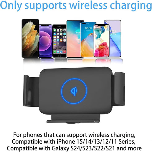 Wireless Car Charger Mount for Galaxy S24/S23/S22/Note20, Compatible with iPhone 16/15/14/13/12/11 Series