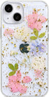 Abbery iPhone 14 Plus Case, Sparkly Pink Flower Design, Cute Clear Glitter Soft Silicone Floral Aesthetic Cover for