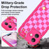 Jefonha 17 Compatible with Phone Case with Finger Hand Strap for Girls Women, Cute Checkered Checkerboard Phone Case