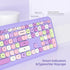 Typewriter Wireless Keyboard and Mouse Combo, 2.4G Office 104 Keys Retro Punk Keyboard, Cute Purple Silent Keyboard