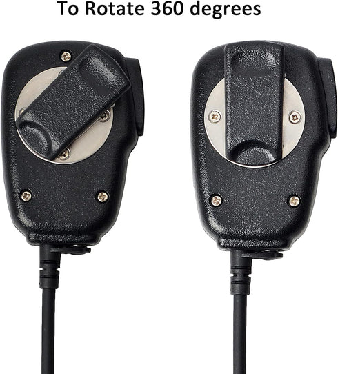 HYS Heavy Duty Shoulder Speaker Microphone - Walkie Talkie Remote Speaker Mic with 3.5mm Audio Jack Replacement