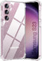 KIOMY Clear Glitter Shockproof Bumper Protective Cover for Samsung Galaxy S23 5G, Flexible TPU Raised Bezel Hybrid