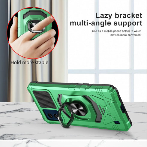 Ailiber for BLU View Speed 5G Phone Case, BLU View Speed Case with Screen Protector, Ring Kickstand for Magnetic Car Mount, Heavy Duty, Military Grade Protective Cover for BLU View Speed B1550VL-Green