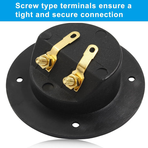 2-Pack 2-Way Speaker Box Terminal Cup, 3 Inch Round Stereo Screw Cup Connectors for Home Stereo
