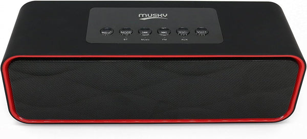Portable Bluetooth Stereo Speaker with Dual Subwoofer, FM Radio, Handsfree Speakerphone for Smart Phone & Tablet