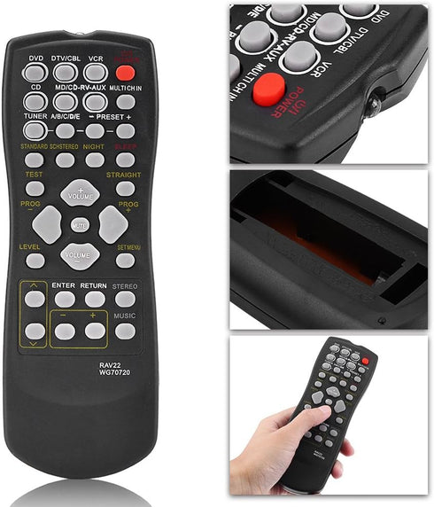 TV Remote Control for Yamaha RAV22 RX-V459 RX-V357 HTR5830, Replacement with All Functions