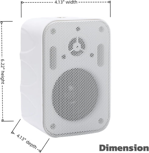 Diinpaul 3.5 inch Outdoor Speakers Wired, Waterproof Wall Mount Speakers, Ideal for Patio, Poolside, Garage, Pair