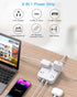 HANYCONY 5ft 4 Ports(2 4 Flat Plug Extension Cord, Power Strip with USB USB C), Widely Outlets Extender, Wall Mount