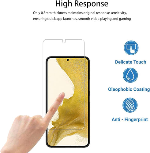 Easy Alignment Frame for Samsung Galaxy S22 5G Tempered Glass Screen Protector 2-Pack and Camera Lens Protector