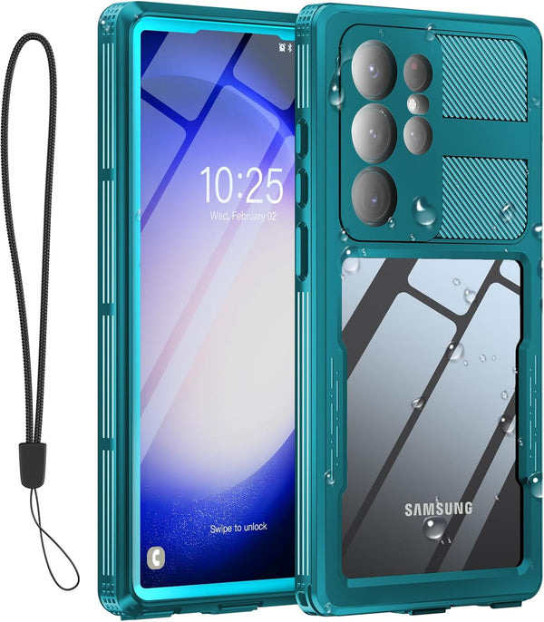 Samsung Galaxy S23 Ultra Case, Full Body Protection, IP68 Waterproof, 12FT Military Shockproof, Built-in Screen & Lens