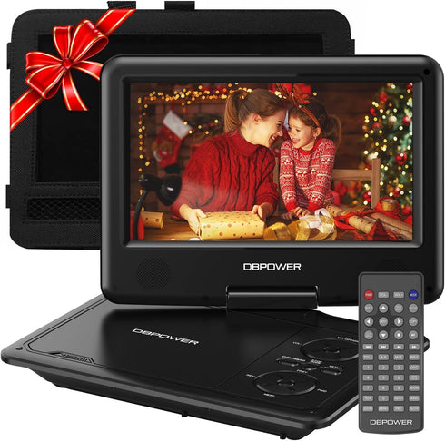 DBPOWER 11.5" Portable DVD Player, 5-Hour Built-in Rechargeable Battery, 9" Swivel Screen, Support