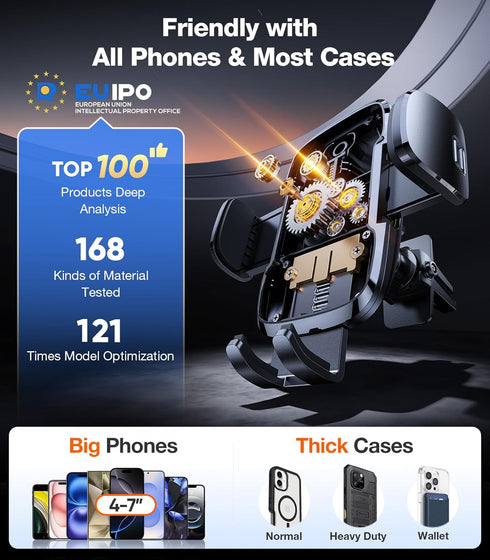 TORRAS Car96+LBS 17 16 15 14 Ultra-Durable Phone Holders for Your Strongest Suction Car Phone Holder Mount, Safety