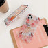 Qokey iPhone Xs Max Case 6.5 inch, Clear Flower Design with 360 Degree Rotating Ring Stand Holder - Rose Butterfly