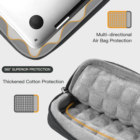 360 Protective Laptop Sleeve for 15.6-16.1 inch, Portable Bag for HP Dell Asus Acer Gaming Notebook, Gray