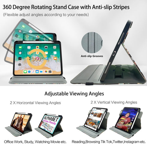 CutebriCase 11-inch M4/M3/M2, 5th/4th 10.9 Inch, 360 11-inch Rotating iPad Air Case Case for iPad Air Generation Swivel