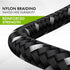 Durable 4ft USB C Cable 2-Pack - Black Braided Aramid Fiber, 3A Fast Charge, Compatible with Android, Samsung, Pixel,