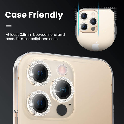 Tensea Camera Lens Protector for iPhone 13 Pro/iPhone 13 Pro Max - Bling Protection Tempered Glass Screen Protector