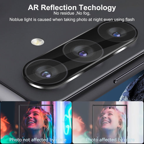DEERLAMN 3-Pack Samsung Galaxy S24+ Plus Camera Lens Protector, 9H Hardness Anti Scratch Tempered Glass (Black)