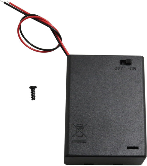 4PCS 4.5V Battery Holder with Switch, 3 AA Battery Holder Case with Wire Leads and ON/Off Switch