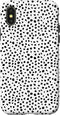iPhone X/XS Dalmatian Pattern Case, White with Brush Stroke Black Spots