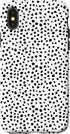 iPhone X/XS Dalmatian Pattern Case, White with Brush Stroke Black Spots