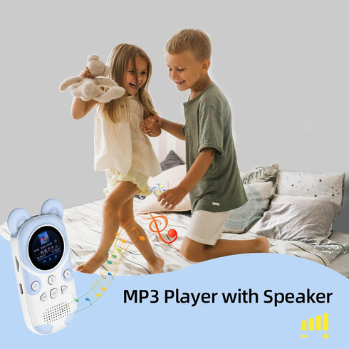 RUIZU 64GB Bluetooth MP3 Player for Kids, Cartoon Zoo Music Player with Speaker, FM Radio, Voice Recording, Expandable
