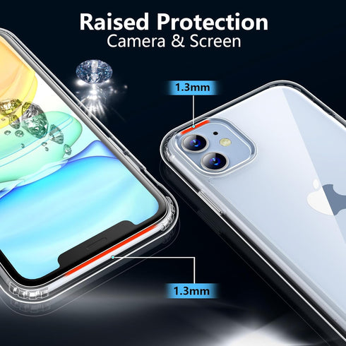 jaroco iPhone 11 Case 6.1-Inch, Non-Yellowing Shockproof Bumper Cover, Anti-Scratch Clear