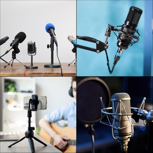 MECCANIXITY Mic Stand Adapter, 1/4-20 Male to Male Camera Screw Thread Adapter for Microphone Tripod Stand (Black, 2
