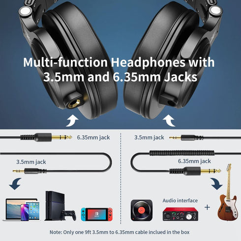 OneOdio A71 Hi-Res Studio Recording Headphones, Wired Over Ear, Professional Monitoring Mixing Headset
