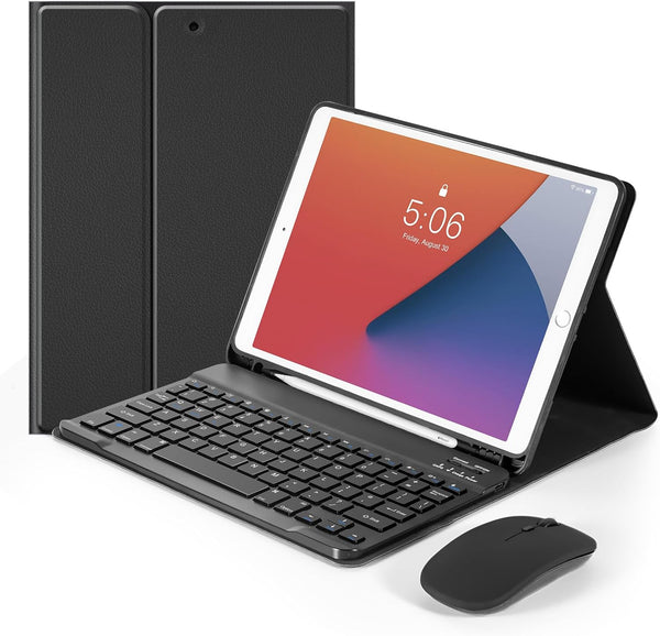 Keyboard Case for iPad 9th 8th 7th Generation 10.2 Inch - Detachable Bluetooth Keyboard with Pencil Holder