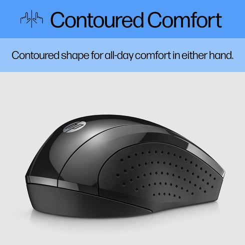 HP Wireless Mouse - Black, 15-Month Battery, 1600 DPI Sensor, Side Grips for PC/Laptop, Mac, Chromebook