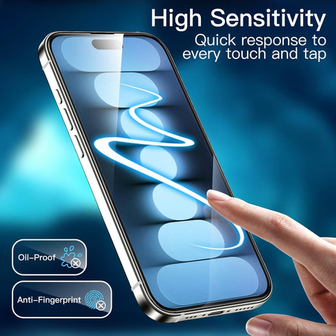 JETech Full Coverage Screen Protector for iPhone 15 Pro 6.1-Inch, Bubble-Free Tempered Glass Film, 2-Pack