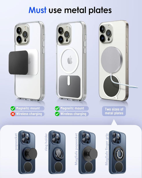 volport Magnetic Phone Mount for Car Vent, Strong Magnet Clip Hook for iPhone 15/14/13/12 Pro Max Plus Samsung