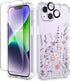 GVIEWIN Floral iPhone 14 Plus Case, 6.7" Slim Clear Shockproof Cover with Screen & Camera Lens Protectors (Floratopia)