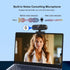 MOERTEK 1080P 90 Webcam for PC, Webcam with Mic, Auto Light Correction, Wide Angle, Built-in Privacy Cover, Supports