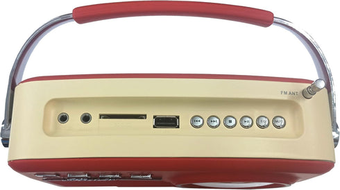 Supersonic SC-1201BT Retro Portable Bluetooth Speaker, Vintage Vibes, AM/FM Radio, USB/SD Card/AUX Inputs for Kitchen