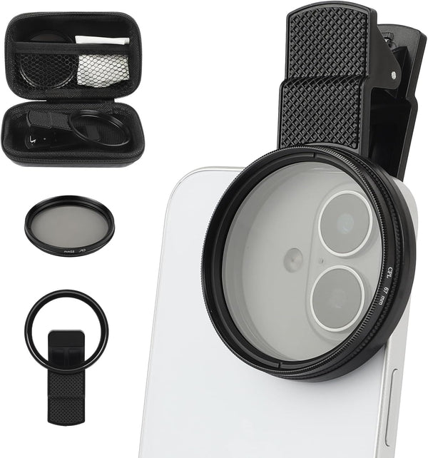 SPHOSWHP 67mm Clip-On CPL Phone Camera Lens Filter, Polarizer Circular Filter, Ultra Slim
