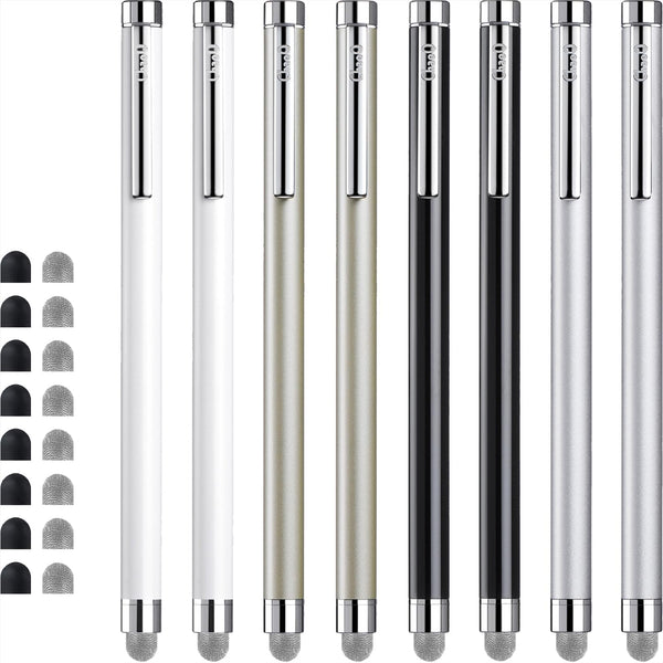 Stylus Pens for Touch Screens, 8 Pcs Mesh Fiber Capacitive Stylus with 8 Replaceable Mesh Tips and 8 Rubber Tips