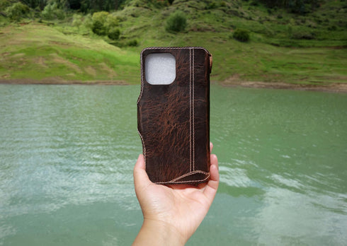 Yogurt 16 16 6.3-inch Case Compatible for iPhone Pro, Genuine Leather Wallet Cover Compatible for iPhone Pro, Handmade