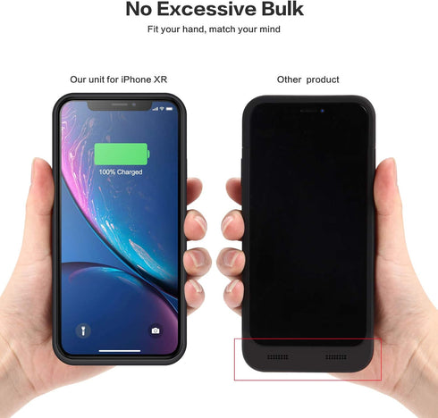 Battery Case for iPhone XR, 6800mAh Portable Charging Backup External Battery Pack - Black