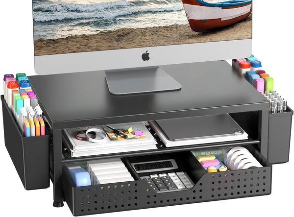 Monitor Stand Riser, Laptop Stand for Desk, Office Desk Organizer and Accessories,