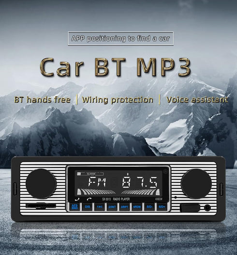 Classic Single Din Car Radio with Car Bluetooth BT,Car Stereo FM Radio,Hands Free Calling,Car Mp3 Player,Voice Control,USB,SD,AUX Port,Audio Recording,Remote Control,Car Audio System by Oeretzrac