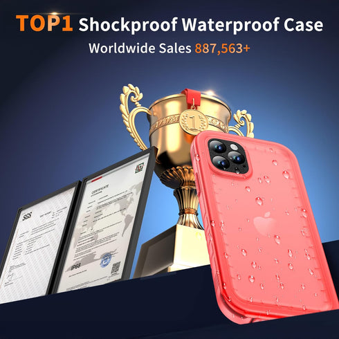 Cozycase Compatible with iPhone 12 Pro Max Case Waterproof, Built-in Screen Protector, Full Body Protective Cover