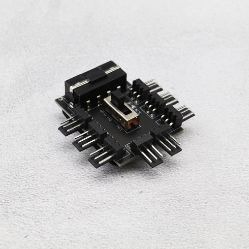 eMagTech 2Pcs 4-Pin IDE Molex 1 to 8-Way Cooling Fan Splitter Hub with 4 Pin Fan Speed Controller, 53x48mm