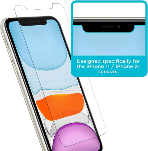Tech Armor 3 Pack Screen Protector for iPhone 11/XR 6.1" - HD Ballistic Tempered Glass, 9H Hardness, Case Friendly,