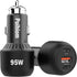 95W 3 Port USB C Fast Car Charger, 65W 30W PPS PD Type C Adapter for iPhone 15 14 Pro Max, Samsung S21 S10 Note10/20
