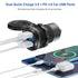 12V USB Outlet Boat Accessories, PD3.0 Dual QC3.0 USB Ports Aluminum Car Charger with Voltmeter and 150W Cigarette