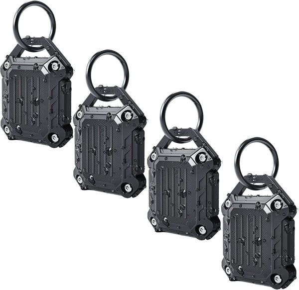 DOVICK Waterproof Airtag Keychain Holder Case 4 Pack, Full Cover Compatible with Apple Air Tag Tracker