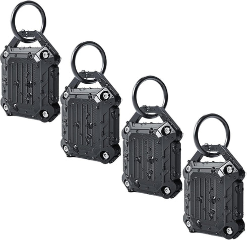 DOVICK Waterproof Airtag Keychain Holder Case, Screw Full Cover Compatible with Apple Air Tag Tracker, 4 Pack